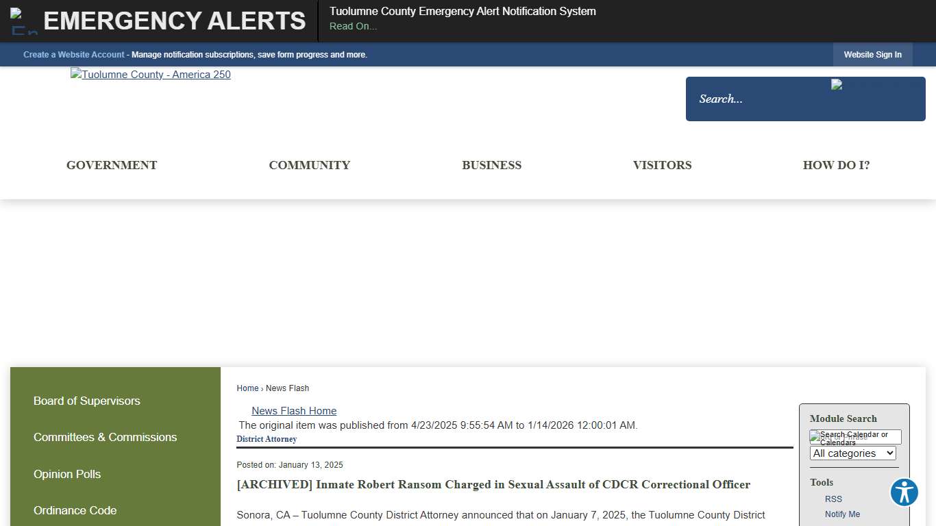 News Flash • Tuolumne County, CA • CivicEngage