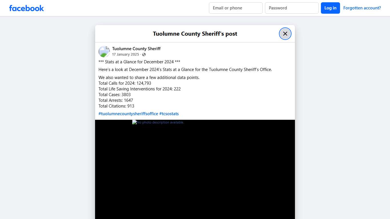 *** Stats at a Glance for... - Tuolumne County Sheriff Facebook