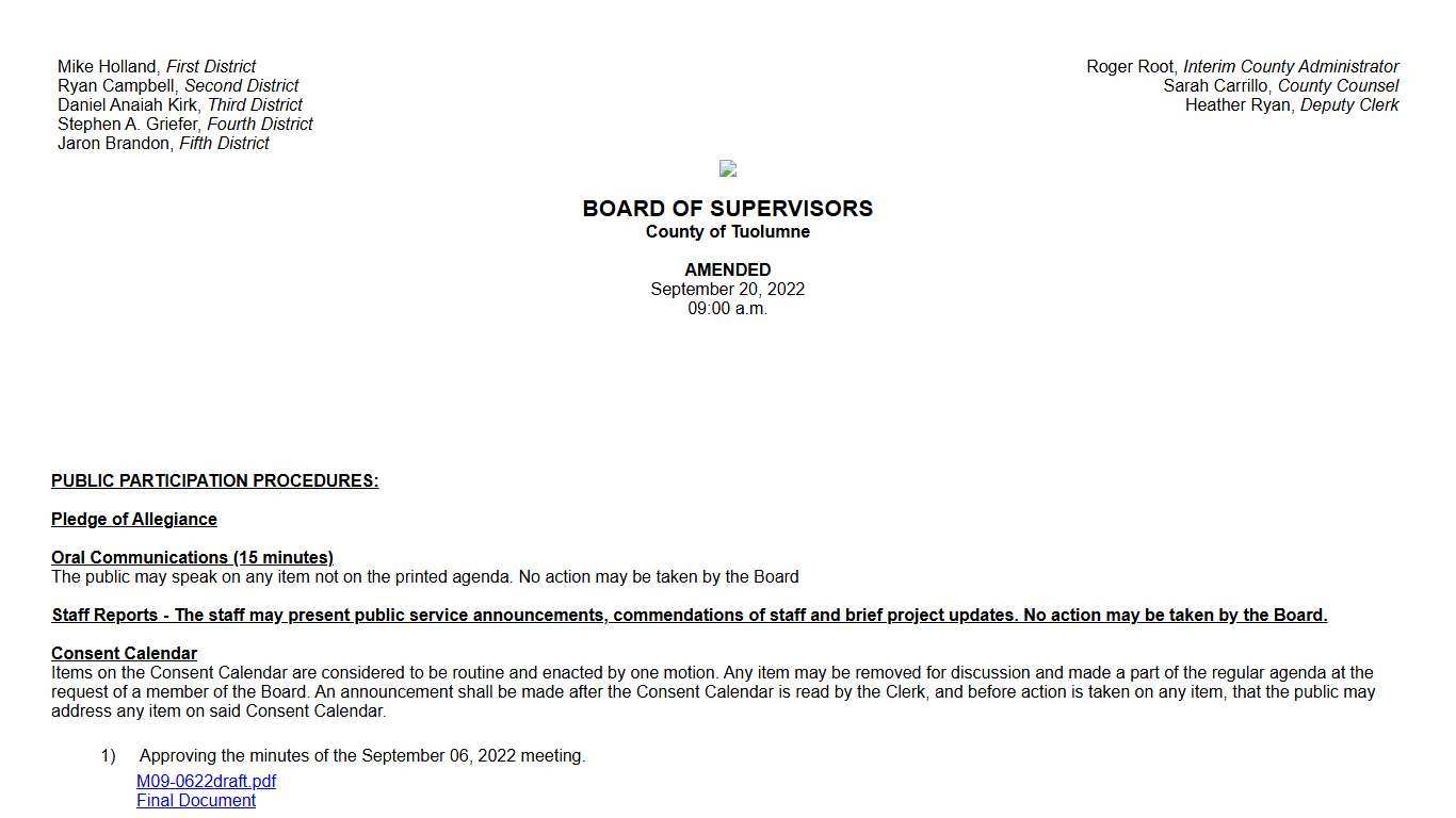 BOARD OF SUPERVISORS